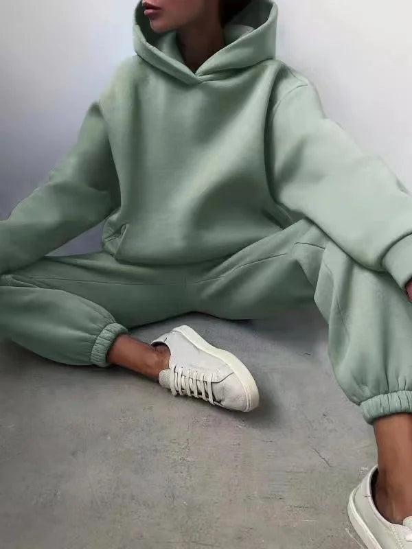 Oversized Two-Piece Sportswear Set for Women - Hoodie & Pants