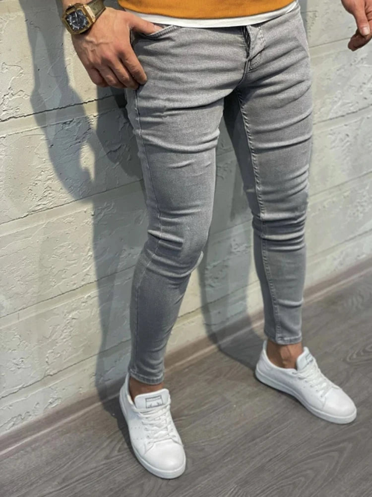 Casual Men's Stretch Denim Pants- Classic Fit