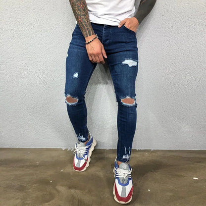 Casual Men's Stretch Denim Pants- Classic Fit