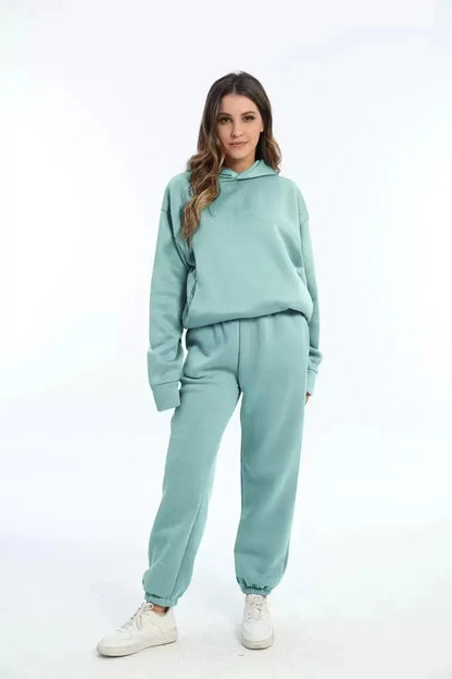 Oversized Two-Piece Sportswear Set for Women - Hoodie & Pants