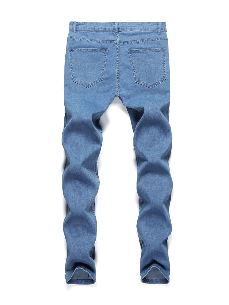 Casual Men's Stretch Denim Pants- Classic Fit