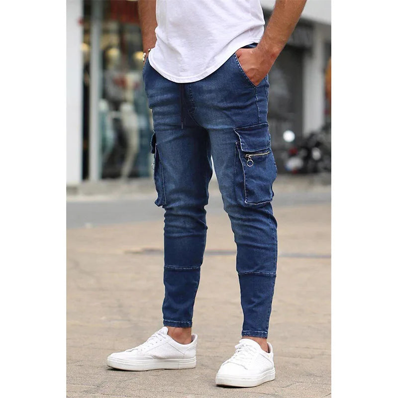 Casual Men's Stretch Denim Pants- Classic Fit