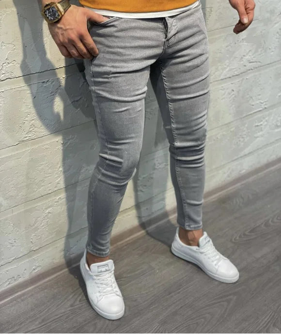 Casual Men's Stretch Denim Pants- Classic Fit