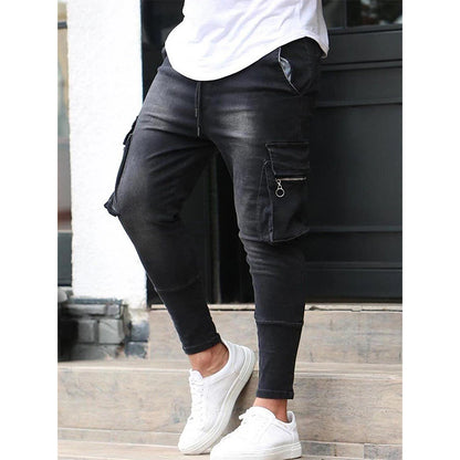 Casual Men's Stretch Denim Pants- Classic Fit