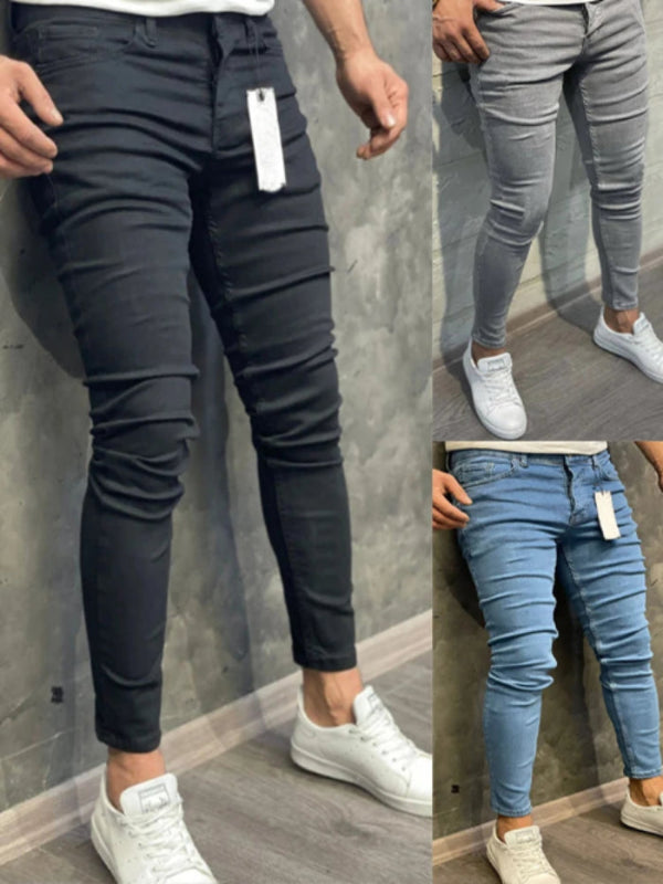 Casual Men's Stretch Denim Pants- Classic Fit